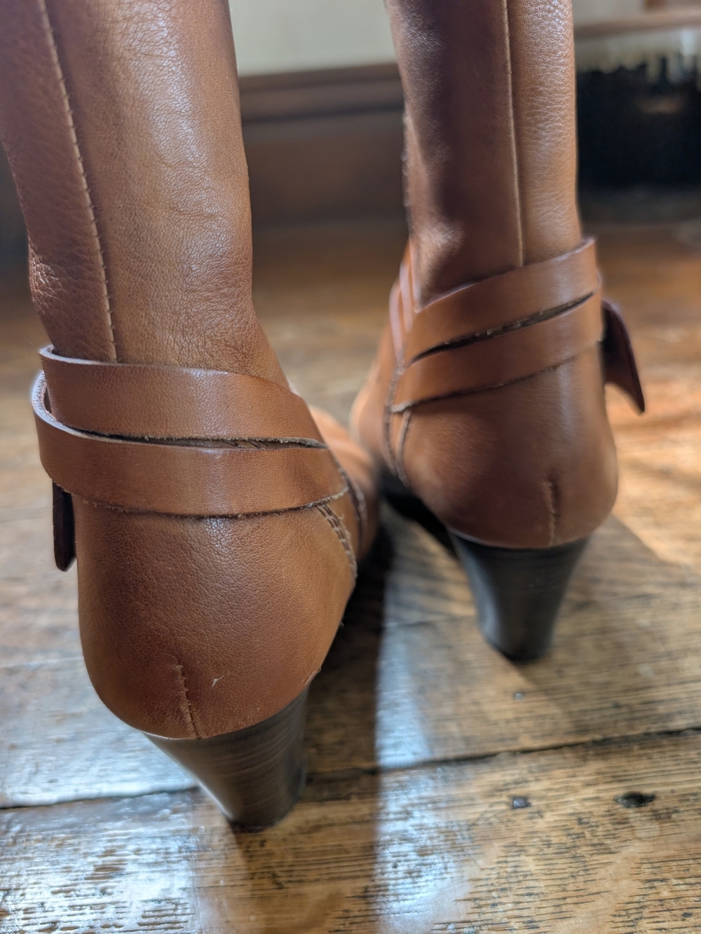 PIKOLINOS Chestnut Leather Tall Riding Heeled Boots - Picture 7 of 10